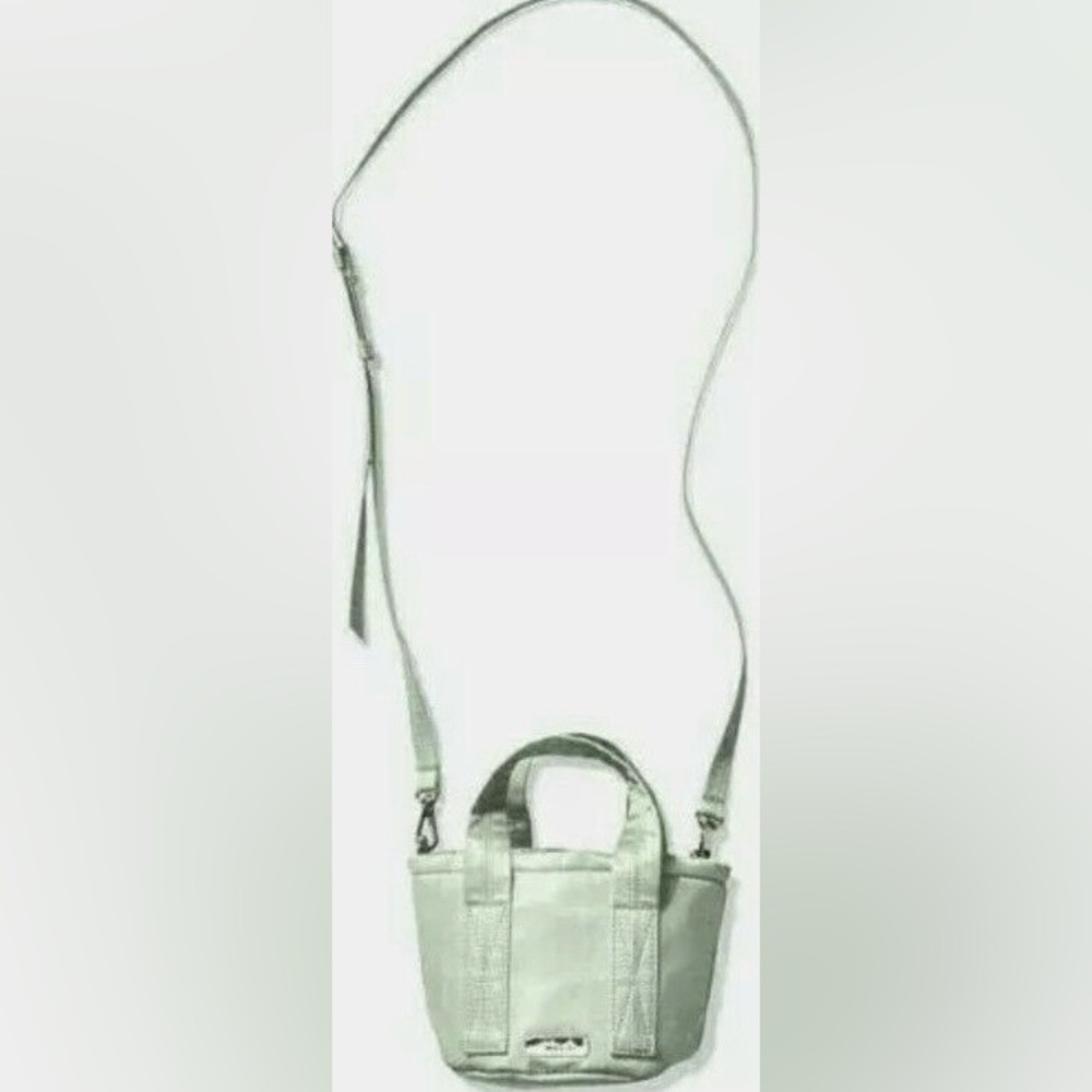 Victoria's Secret PINK Mini Bucket Crossbody Club Bag Satin Purse in Mint Green